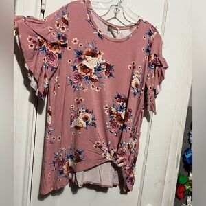 3/$10 floral top pink